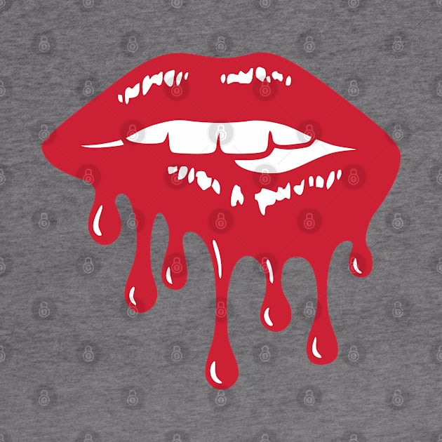 Bleeding Lips by OgogoPrintStudio